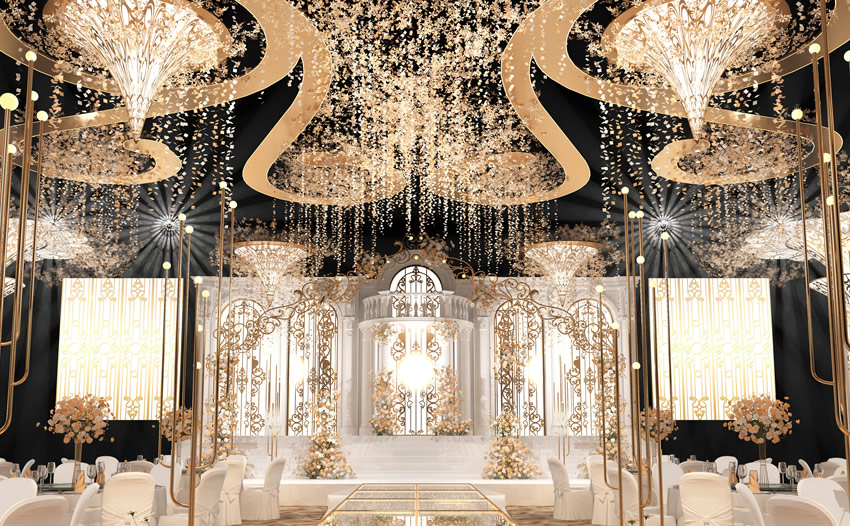 泸水花木兰喜事汇金色大厅效果展示